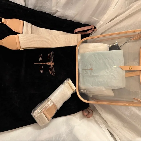 The Flie Ticket Holder Bag NEW velvet dust bag, clear stadium festival tote gift - Picture 10 of 10